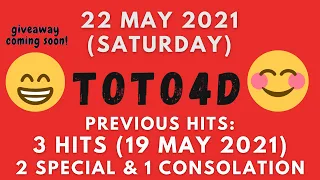 Foddy Nujum Prediction for Sports Toto 4D - 22 May 2021 (Saturday)