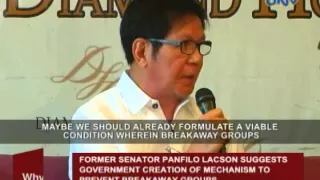 Ex-Sen. Lacson suggests government creation of mechanism to prevent breakaway groups