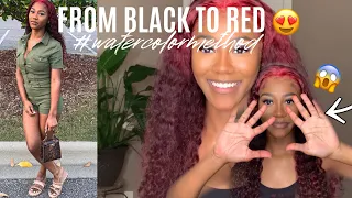 FROM BLACK TO RED | DYING MY HAIR USING THE WATER COLOR METHOD