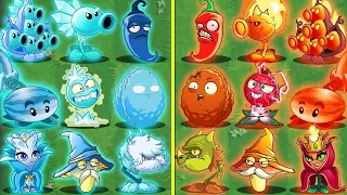 How Many Plants BLUE & RED Have Same Shape? - PvZ 2 Discovery Plant vs Plant