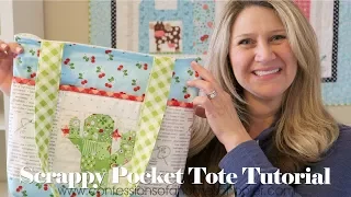 Quilted Scrappy Pocket Tote Bag Tutorial