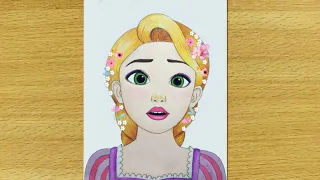 Disney Rapunzel Drawing - How to draw Disney Princess Rapunzel || Step by step / Easy Drawing