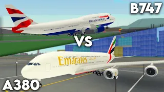 Boeing 747 Vs. Airbus a380 in PTFS (Roblox)