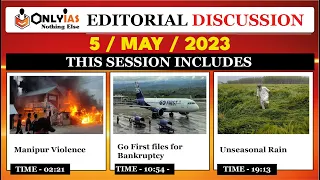 5 May 2023 | Editorial Discussion, The Hindu analysis | Go first airlines bankruptcy, Rain, Manipur