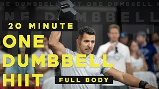 20 MINUTE ONE DUMBBELL FULL BODY HIIT WORKOUT || PMA FITNESS |