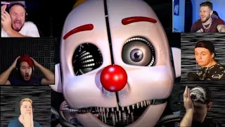 Реакция летсплейщиков на Первое нападение Эннарда в секретной комнате. Fnaf: Sister Location.