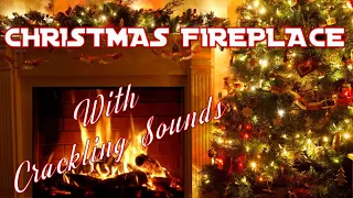 Christmas Fireplace Scene with Fire Crackling Sounds | Relaxing Holiday Background