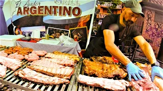 World Street Food Fair in Italy. Huge Sausages, Large Steaks, Burgers, Pork Knucles, Ribs and more