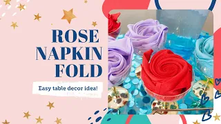 Easy Romantic Rose Napkin Fold Tutorial How To 🌹 | BalsaCircle.com