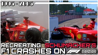 RECREATING SCHUMACHER CRASHES ON F1 2020 (using Classic Cars)