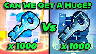 😱 1000 CRYSTAL KEYS VS 1000 TECH KEYS "HUGE OPENING!" CAN WE GET A HUGE? PET SIMULATOR 99