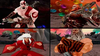 Kratos and inuyasha VS Ares and Zeus - Dragon ball BT3 mods