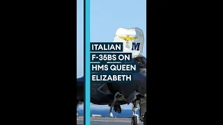 🇮🇹 Italian F-35s land on HMS Queen Elizabeth ✈️ #Shorts