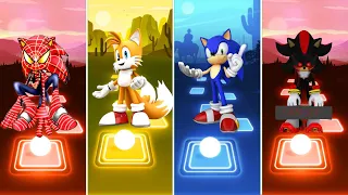 Spider Man Sonic 🆚 Tails Sonic 🆚 Sonic The Hedgehog 🆚 Shadow Exe Sonic | Sonic Music Gameplay