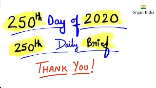 6th September 2020 | Daily Brief | Srijan India