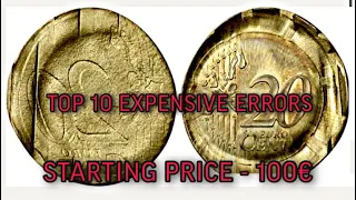 TOP 10 EXPENSIVE ERRORS - SUPER DEFECTS - RARE EURO COINS [1300€]