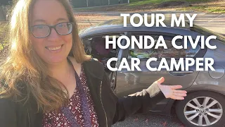 Tour My Honda Civic Car Camper || Living in a Car Full-Time
