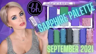 BH Cosmetics SAPPHIRE PALETTE for SEPTEMBER | 2 LOOKS + SWATCHES + COMPARISONS