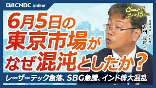 【6月5日(水)東京市場】日経平均株価は続落・半導体株や銀行株下落／米国株は堅調／レーザーテック急落／SBG急騰は自社株買い要求／4月実質賃金が連続で減少／インド株大混乱／注目IPOアストロスケールは