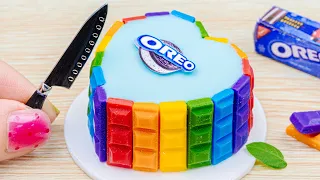 Tasty OREO Cake 🌈 Miniature Rainbow Oreo Cake Decorating | ASMR Dessert by Tinny Cakes