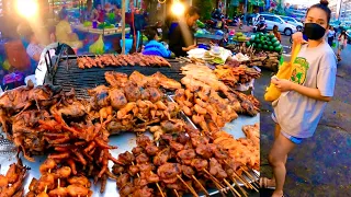 Most Popular Cambodian street food, Delicious Grilled frog, Chicken, Pork, Roasted fish & More