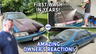 Making His FIRST Fox Body Mustang Look NEW Again! | AMAZING Customer Reaction! Barn Find Detail!