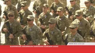 Награждение грузинских военных на авиабазе в Кандагаре