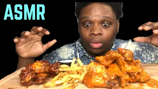 ASMR BUFFALO WILD WINGS MUKBANG eating sounds