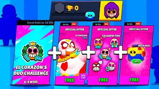 0 TROPHY Account in EL CORAZON'S DUO CHALLENGE + Free Gift - Brawl Stars