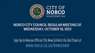 Norco City Council Meeting - October 18, 2023