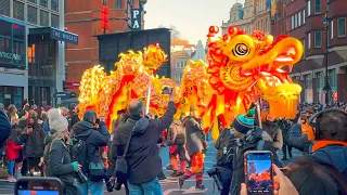 London’s Chinese New Year GRAND PARADE 2023 in Chinatown for Year of the Rabbit - 4K HDR 60FPS