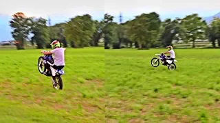 JE FAIS MES 1ER WHEELING AVEC MA CROSS YAMAHA 82 YZ