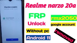 Realme Narzo 20A RMX2050 Android 11 Frp Bypass | New Trick 2024 | No Pc Reset Frp Lock 100%Working