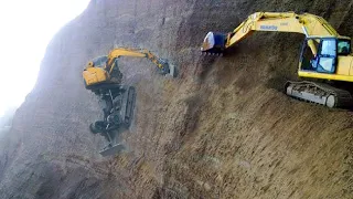 10 Extreme Dangerous Idiots Excavator Operator Skills - Fastest Climbing Excavator Machines Driving