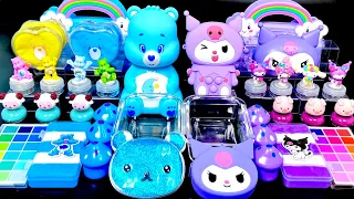 [ASMR]Mixing "Carebears vs Kuromi" Eyeshadow,Glitters Into Clear Slime satisfying 케어베어&쿠로미(387)