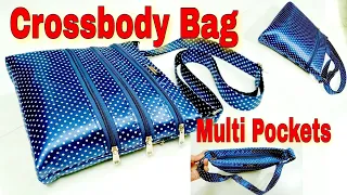 DIY: Designer Crossbody Bag, Sling Bag With Multi Pockets Tutorial By Anamika Mishra...