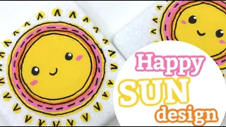 Happy Sun Design || Step by Step Stone Painting Tutorial for Beginners || Rock Painting 101