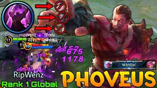 You Can't Escape Me! Phoveus WipeOut The Enemies! - Top 1 Global Phoveus by RipWenz - Mobile Legends