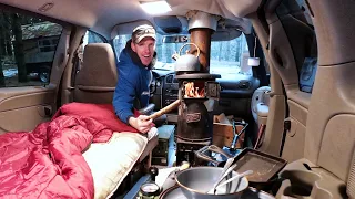 Wood Stove in My Camper Van! (Full Build - Start to Finish)