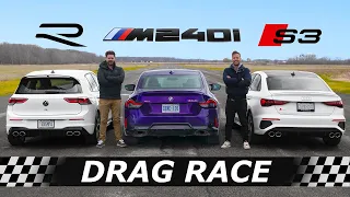 2022 Golf R vs BMW M240i vs Audi S3 // DRAG & ROLL RACE