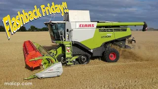4k FF36 1st day of harvest 2022: Claas Lexion 750 & Vario 930 header in barley in Hollesley, Suffolk