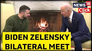 US President Joe Biden and Ukraine's President Zelensky Bilateral Meet | Russia Vs Ukraine | News18