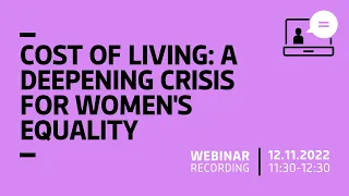 The cost of living -  a deepening crisis of women's equality