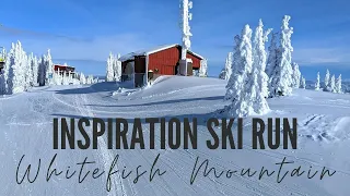 Skiing Whitefish Mountain Ski Resort Montana: Inspiration Ski Run POV Big Mountain Whitefish Montana