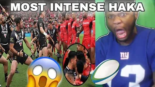 AMERICAN REACTS TO RUGBY HAKA  FOR THE FIRST TIME! 🤯🔥MOST INTENSE HAKA EVER ?
