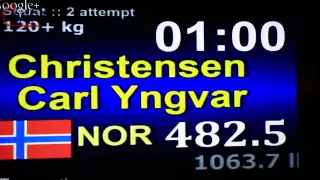 Carl Yngvar Christensen 482.5kg squat, WARMUP lift!!! ipf