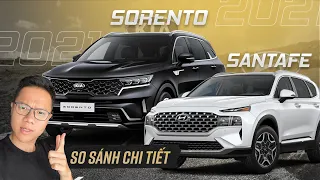 SOI TỈ MỈ từng khác biệt của Kia Sorento và Hyundai Santafe 2021