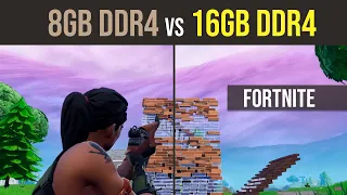 1x8GB vs 16GB (2x8GB) RAM Fortnite single channel vs dual channel ryzen 7