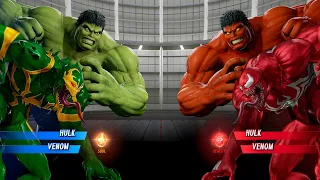 Hulk Green Venom vs. Red Hulk Carnage Fight - Marvel vs Capcom Infinite PS4 Gameplay