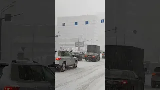 Сильный снегопад в Москве. Кунцево, Ярцевская